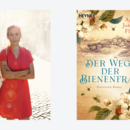 Portrait Agnes Johanna Flügel und Buchcover "Der Weg der Bienenfrau"