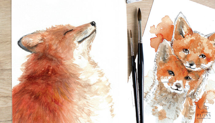 Aquarelle von Füchsen