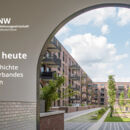 Abbildung einer modernen Wohnanlage mit dem Schriftzug 1900 bis heute