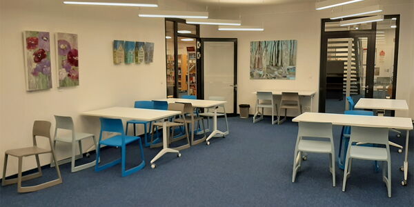 Ausstellungsflächen in der Bücherhalle Alstertal