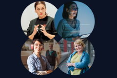 Collage von Fotos von 4 Frauen