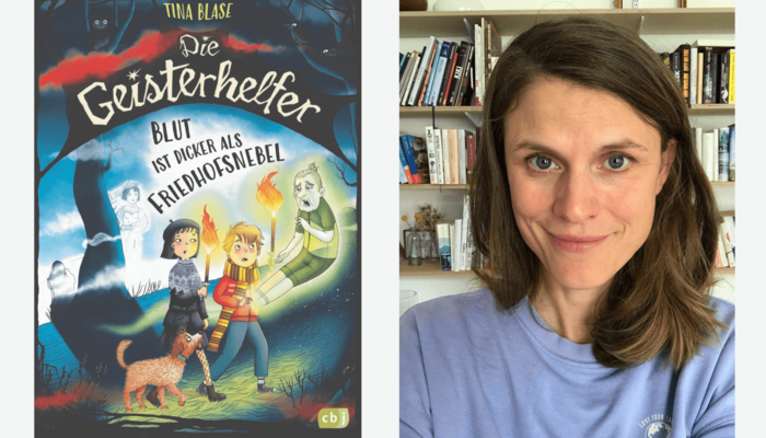Buchcover "Die Geisterhelfer" und Autorin "Tina Blase"