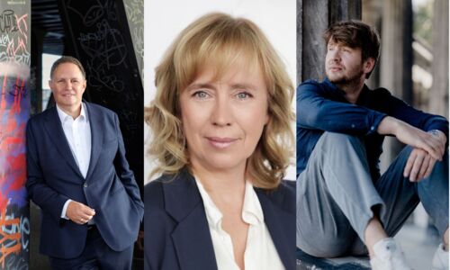 Dr. Carsten Brosda, Britta Hilpert und Dimitrij Kapitelman.