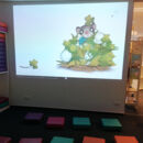 Leinwand mit Bilderbuchkino