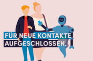 Grafik: Menschen im Kontakt mit einem Roboter