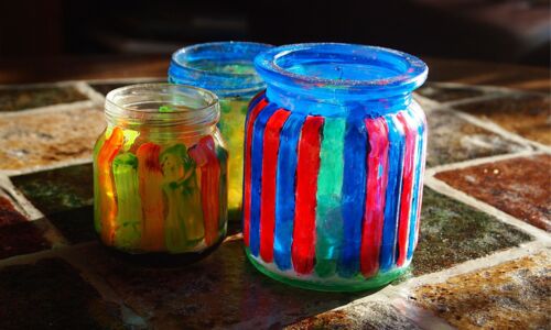 Einmachglas angemalt