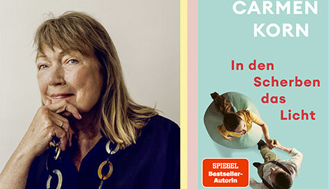 Foto von Carmen Korn und ihr Buch "In den Scherben das Licht"