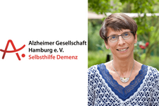 Logo Alzheimer Gesellschaft und Portrait von Christine Berg
