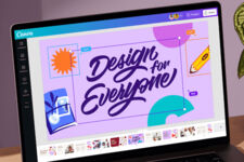 Canva wird auf Laptop angezeigt