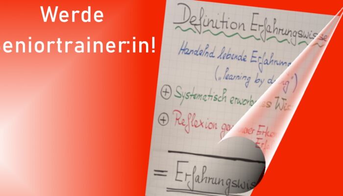 Schriftzug: Werde Seniortrainer:in!