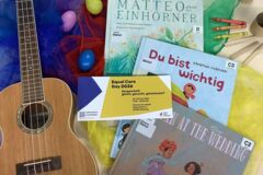 Bücher und Gitarre