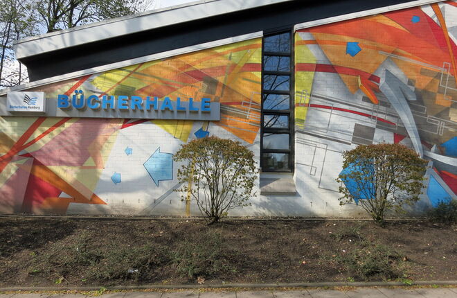 Fassade der Bücherhalle Farmsen