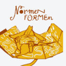 Schrift "Normen Formen" und gelbe Comiczeichnung