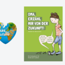 Buchcober "Oma, erzähl mir von der Zukunft!" Logo "Omas for Future"