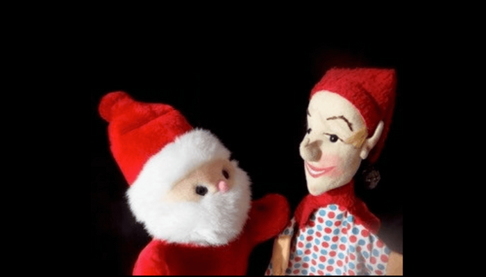 Handpuppen Weihnachtsmann und Kasper