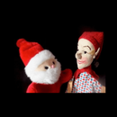 Handpuppen Weihnachtsmann und Kasper