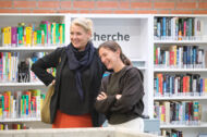 Staatsrätin Jana Schiedek und Bücherhallendirektorin Frauke Untiedt