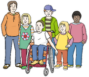 Eine Gruppe von Kindern und Jugendlichen