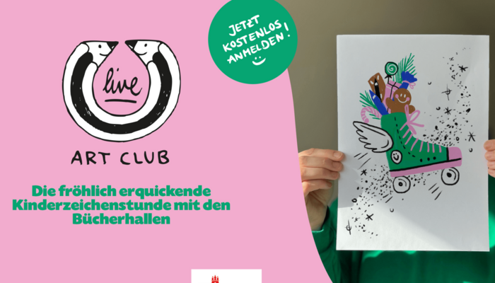 Aufschrift "LIve Art CLub" und weihnachtliches Bild