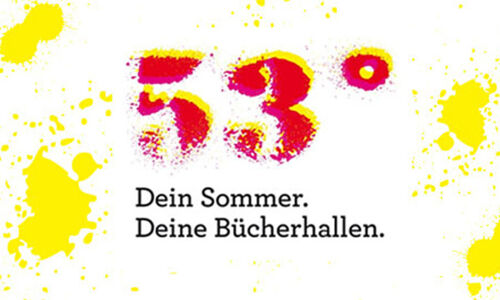 Logo des Sommerferienprogramms 53° der Bücherhallen Hamburg