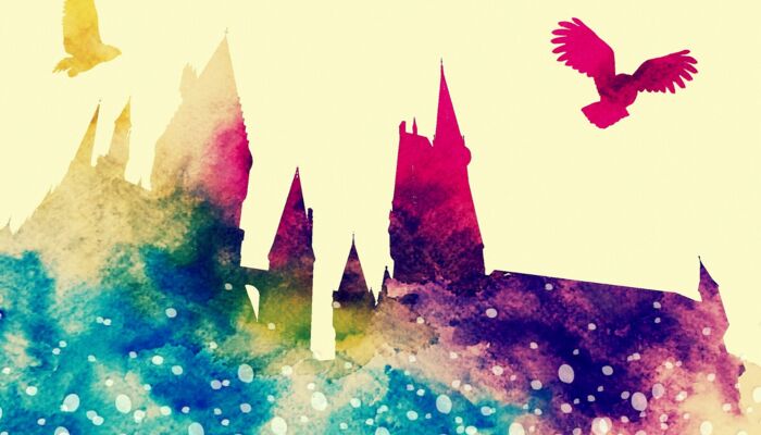 bunte Illustration Hogwarts