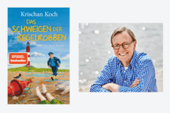 Buchcover "Das Schweigen der Kegelrobben" und Porträt Krischan Koch