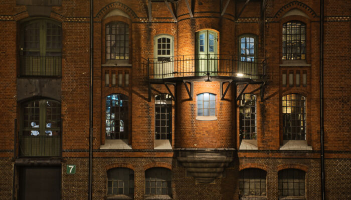 Hamburger Speicherstadt bei Nacht
