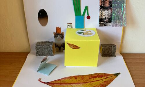 Selbstgebastelte Pop-up-Postkarte