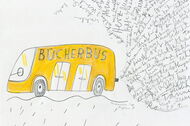 Illustration: gelber Bücherbus