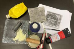 Zusammenstellung von Druck-Utensilien