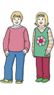 Illustration: Ein Junge und ein Mädchen