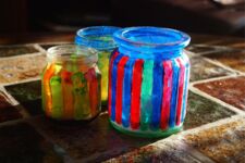 Einmachglas angemalt