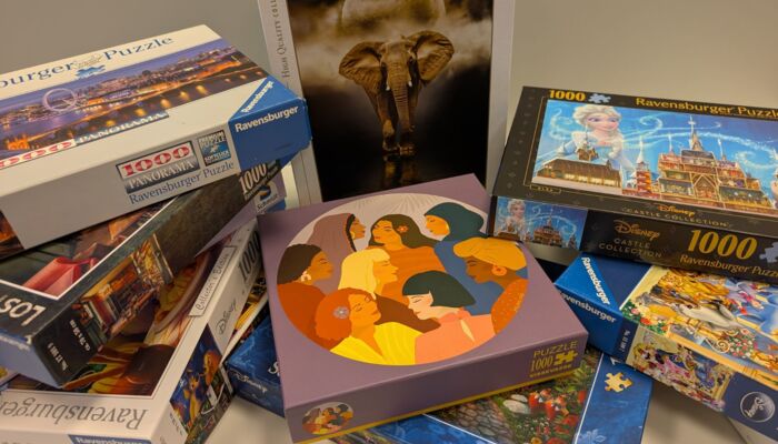 Stapel mit Puzzles