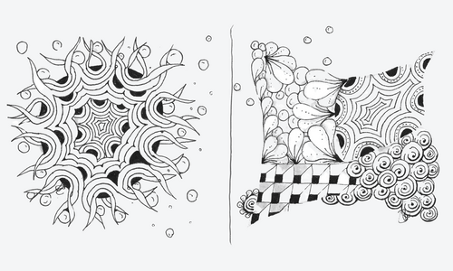 Zeichnungen im Zentangle-Stil