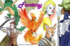 Zeichnungen verschiedener Fantasyfiguren