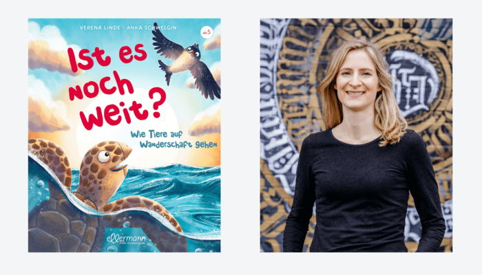 Buchcover "Ist es noch weit" und Portrait Verena Linde