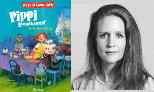 Cover des Buches Pippi feiert Geburtstag, Abbildung der Sprecherin Julia Nachtmann