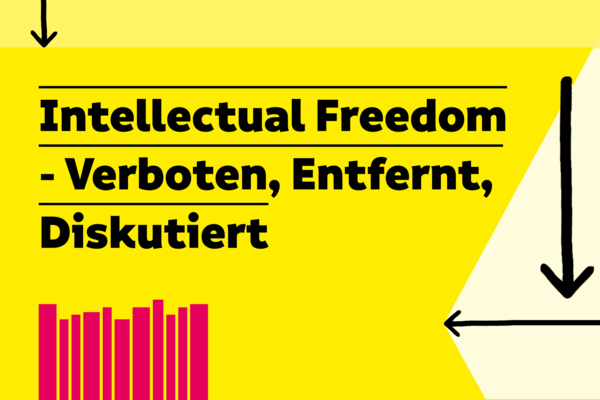 Visual der Ausstellung "Intellectual Freedom" in knalligen Farben