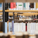 Nahaufnahme Bücherregal