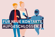 Grafik: Menschen im Kontakt mit einem Roboter