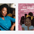 Portrait Dayan Kodua und Buchcover "Wenn meine Haare sprechen könnten"