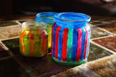 Einmachglas angemalt