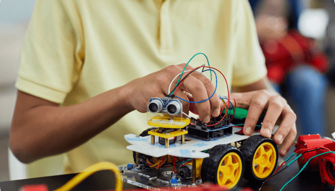 Foto von selbstgebautem Roboter