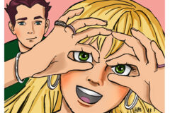 Blondes Mädchen mit großen Augen