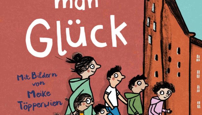 Kinderbuch mit Zeichnung einer Mutter mit 5 Kindern auf dem Cover