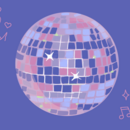 Lila Discokugel.