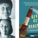 Eine Collage: links ist ein Foto der Autorinnen Lena Raubaum und Mona Harry zu sehen, rechts das Buchcover "Gedi, Geda, Gedichte".