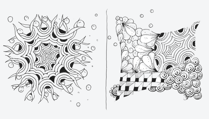 Zeichnungen im Zentangle-Stil