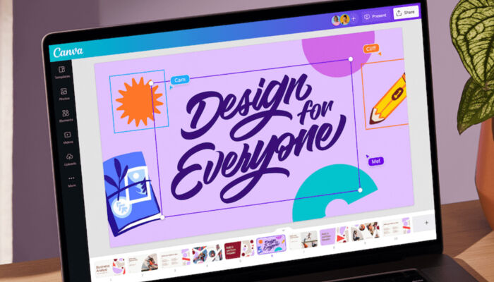 Canva wird auf Laptop angezeigt