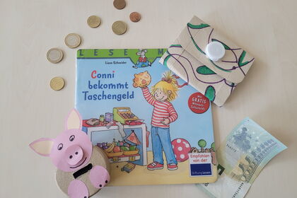 Buch Conni bekommt Taschengeld, Geldbörse und Geld